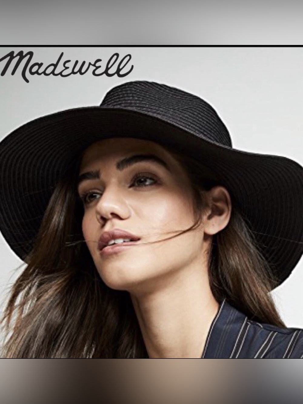 Madewell Mesa Packable Black Straw Hat